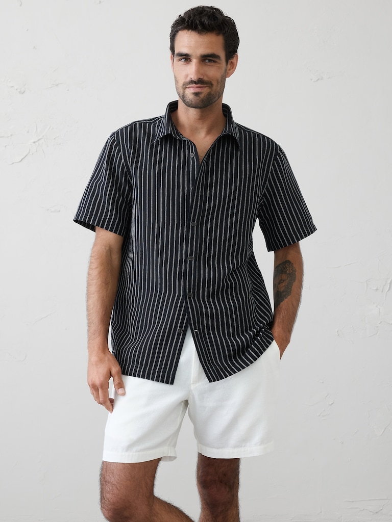 Standard-Fit Linen-Blend Shirt
