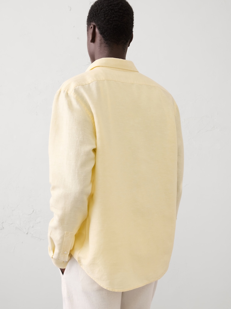 Slim-Fit Linen-Blend Shirt