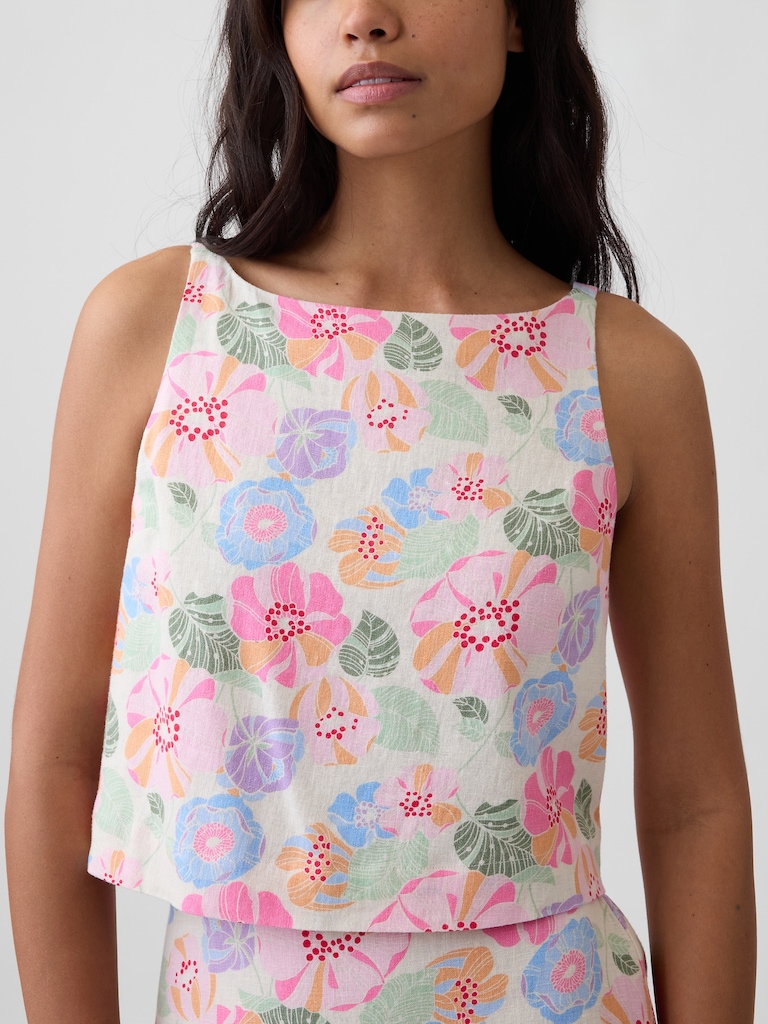 Linen-Blend Apron Top