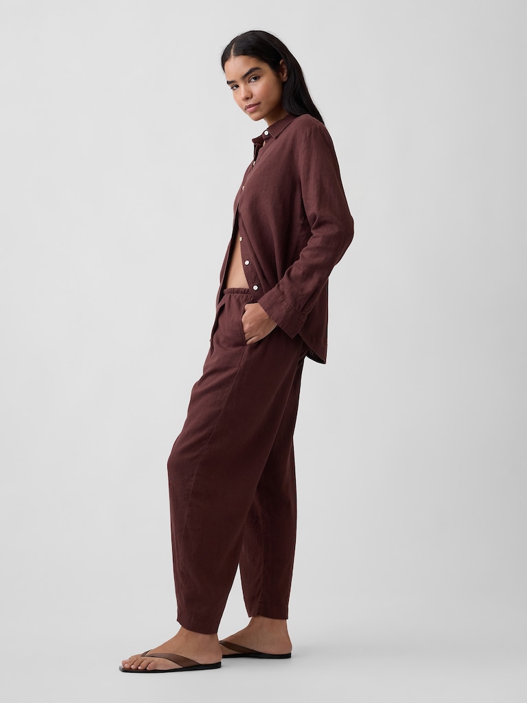 Mid Rise Pull-On Barrel Pants