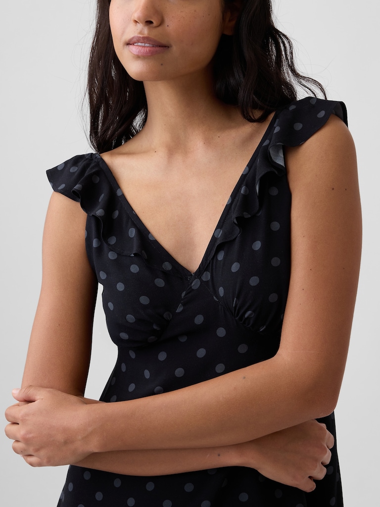 Ruffle V-Neck Mini Dress
