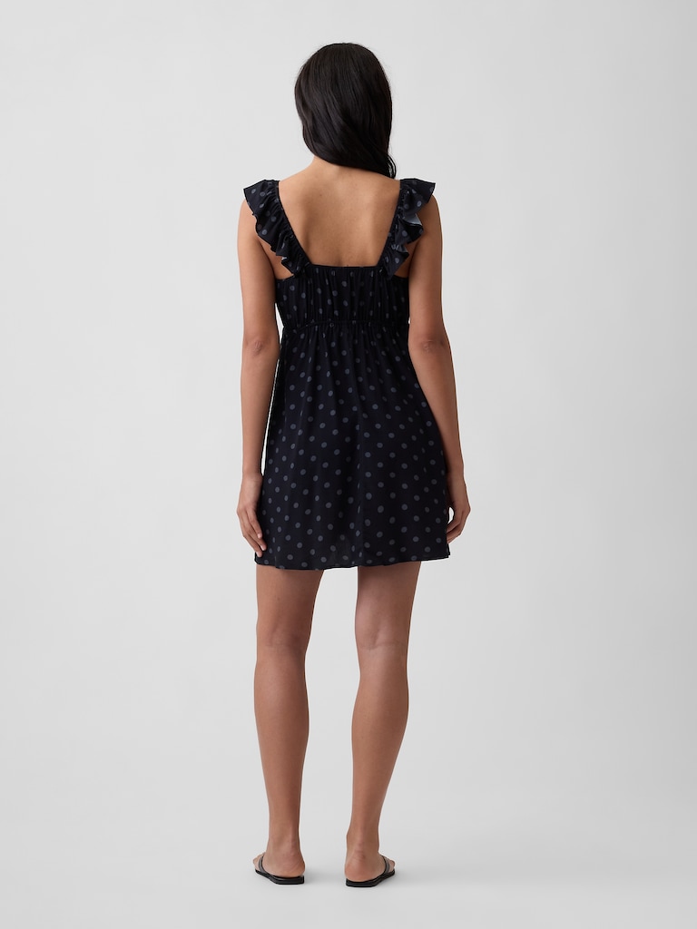 Ruffle V-Neck Mini Dress