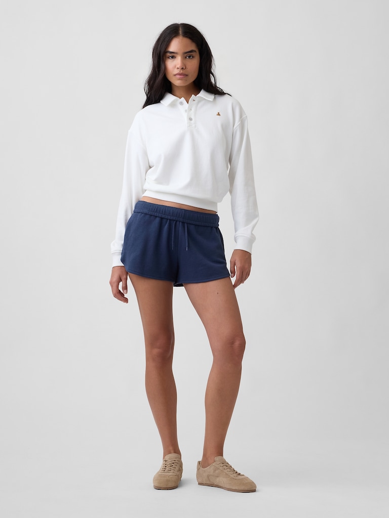 Relaxed Cropped Polo Sweatshirt