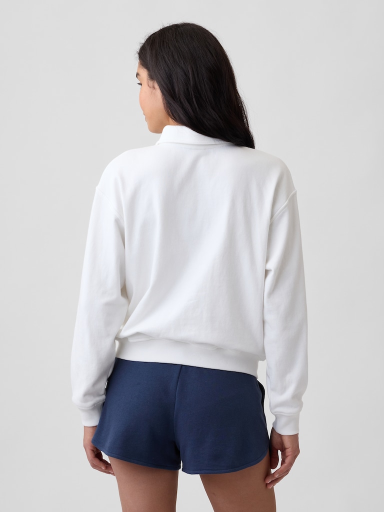 Relaxed Cropped Polo Sweatshirt