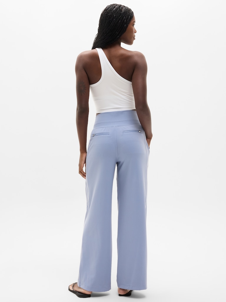 Venice High Rise Track Stripe Wide Leg Pant