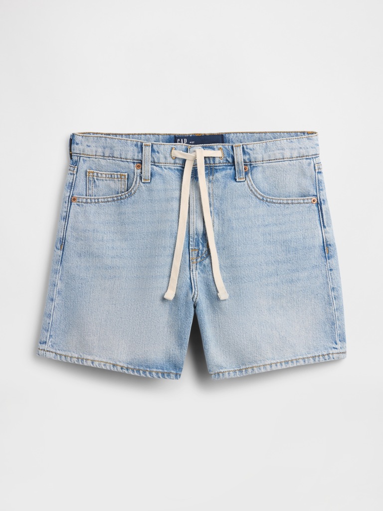 SuperSoft Drawstring Denim Midi Shorts