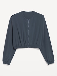 Zip-Front Cropped Tennis Jacket