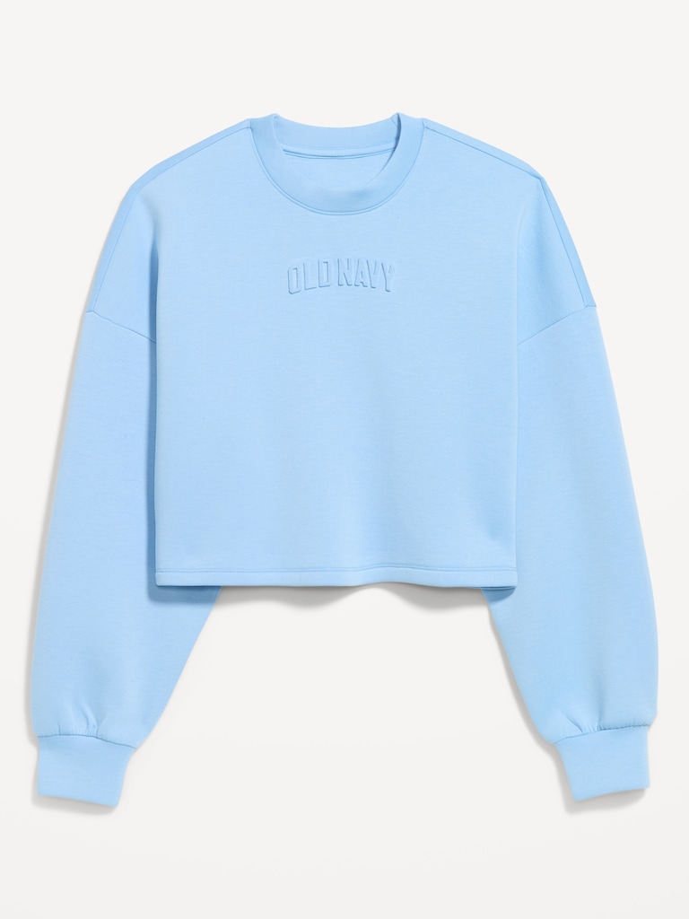 Bounce Fleece Crew-Neck Cropped Sweatshirt