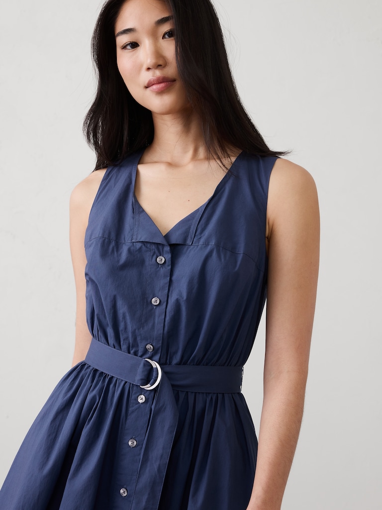 Poplin Knee-Length Dress