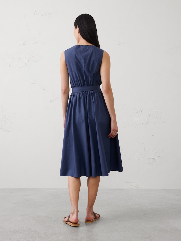 Poplin Knee-Length Dress