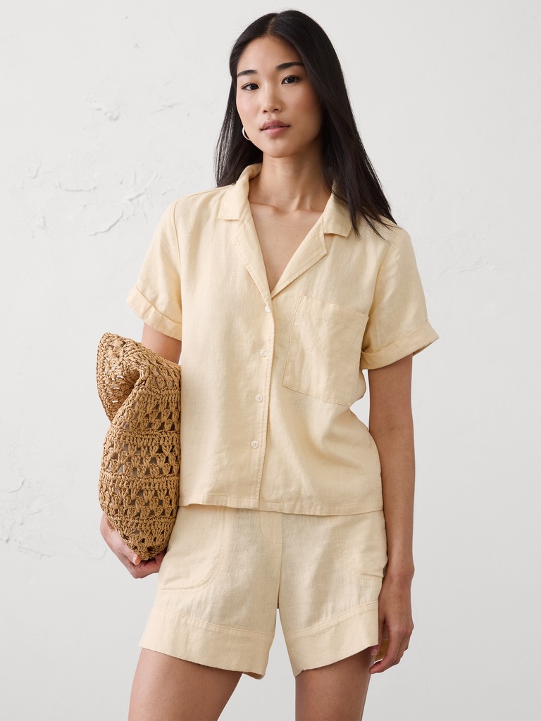 Linen-Blend Shirt