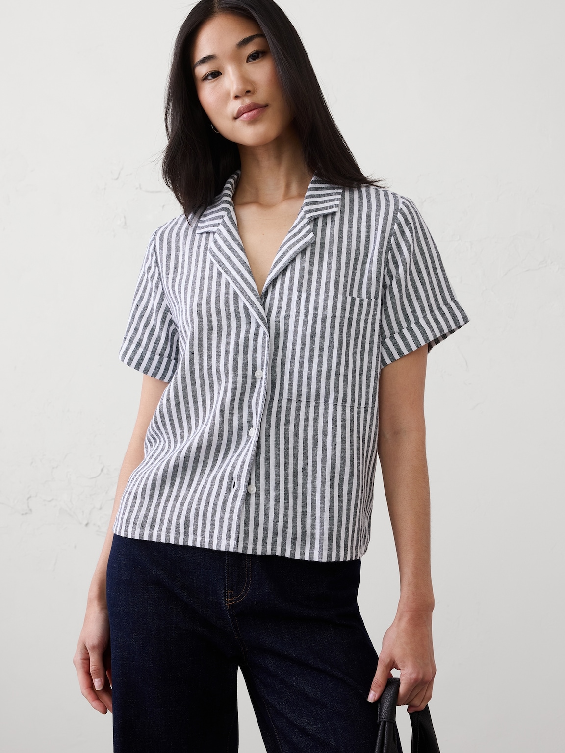 Linen-Blend Shirt