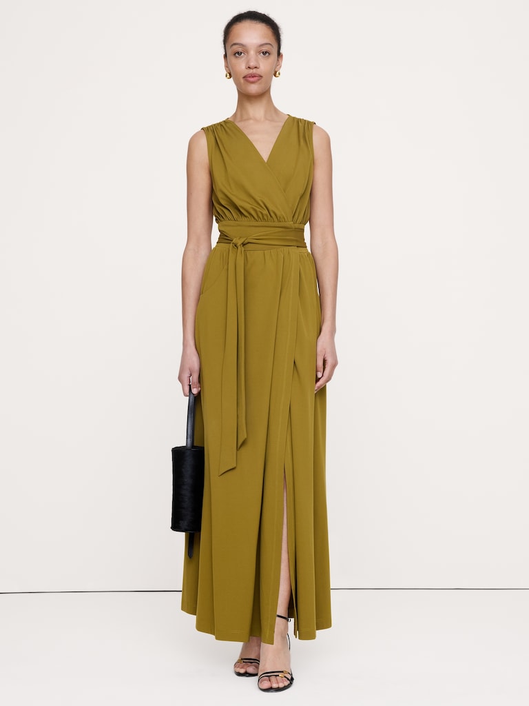 Knit Wrap Maxi Dress