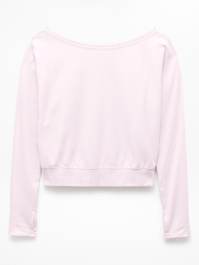 Airy Cotton Terry Boat Neck Sweatshirt