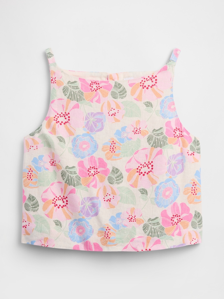 Linen-Blend Apron Top