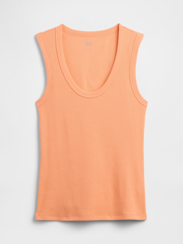 Ribbed Scoopneck Tank Top