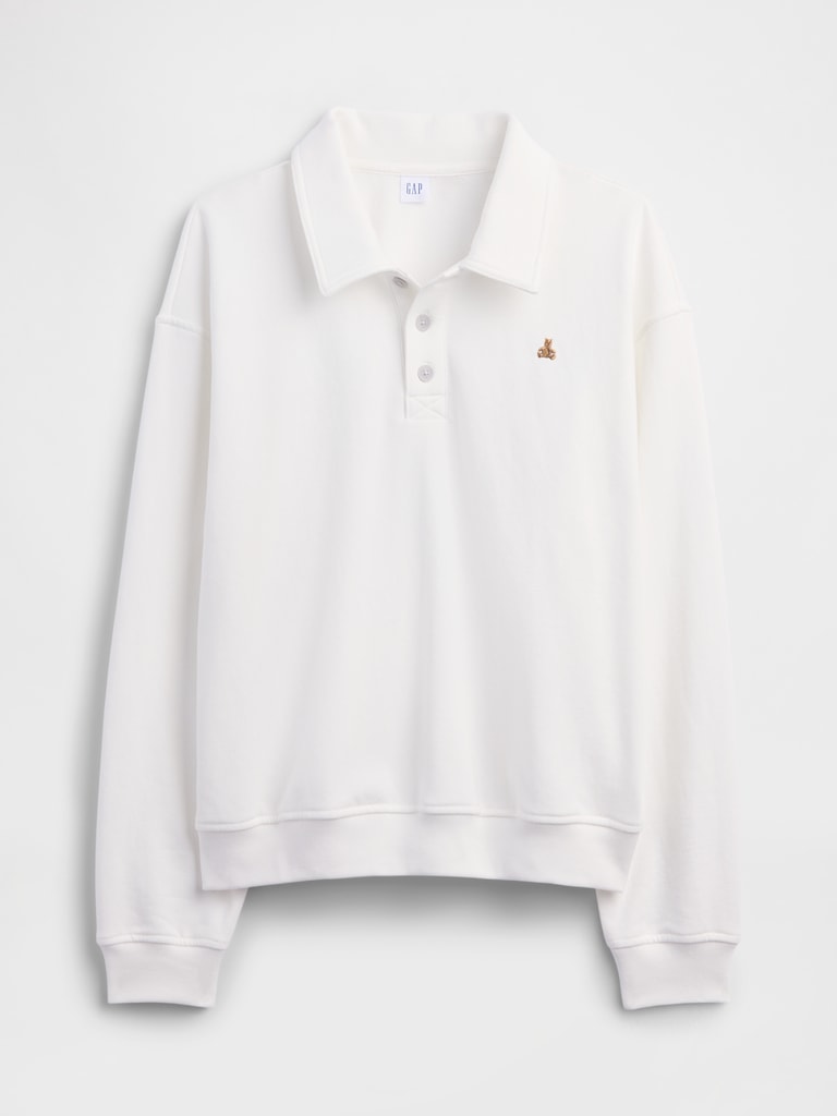 Relaxed Cropped Polo Sweatshirt