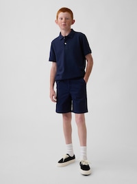 Kids Uniform Stretch Relaxed Khaki Shorts