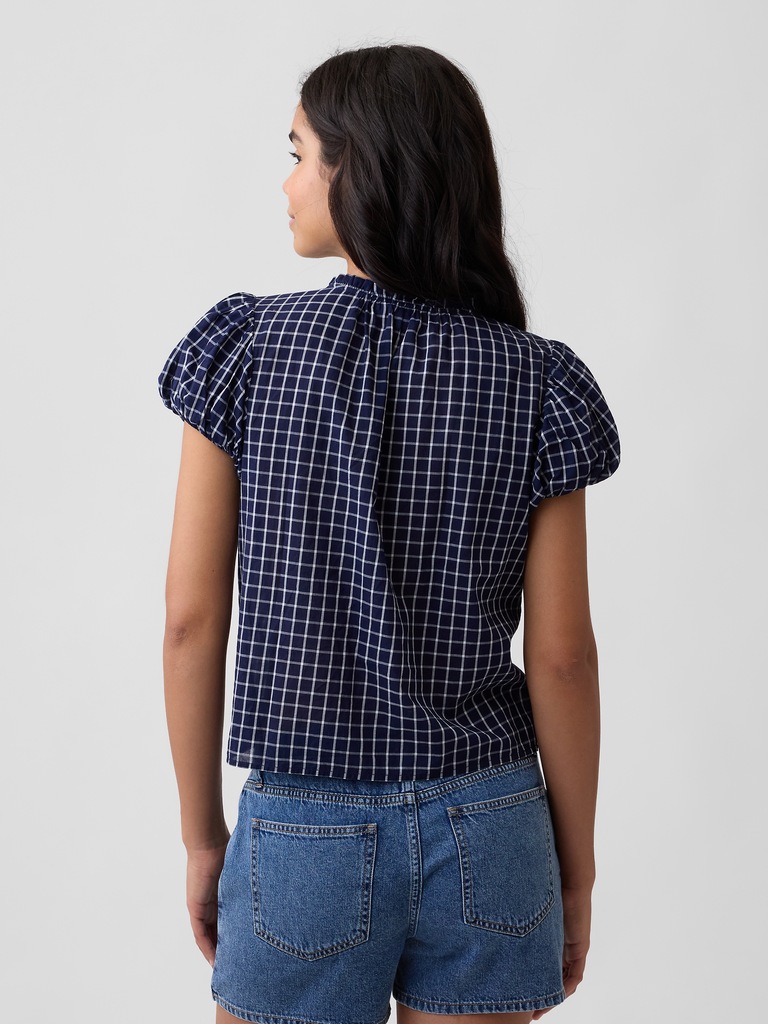 Print Puff Sleeve Top
