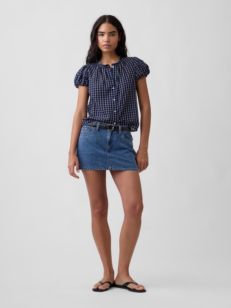 Print Puff Sleeve Top