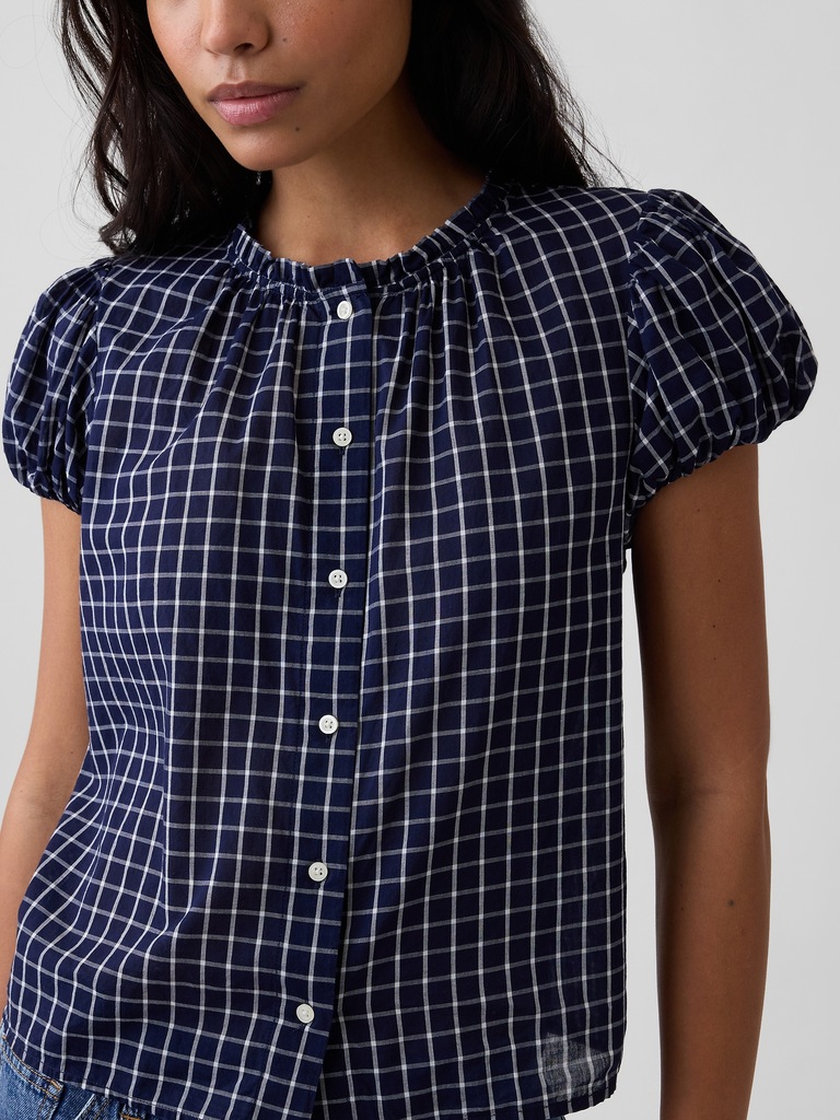 Print Puff Sleeve Top