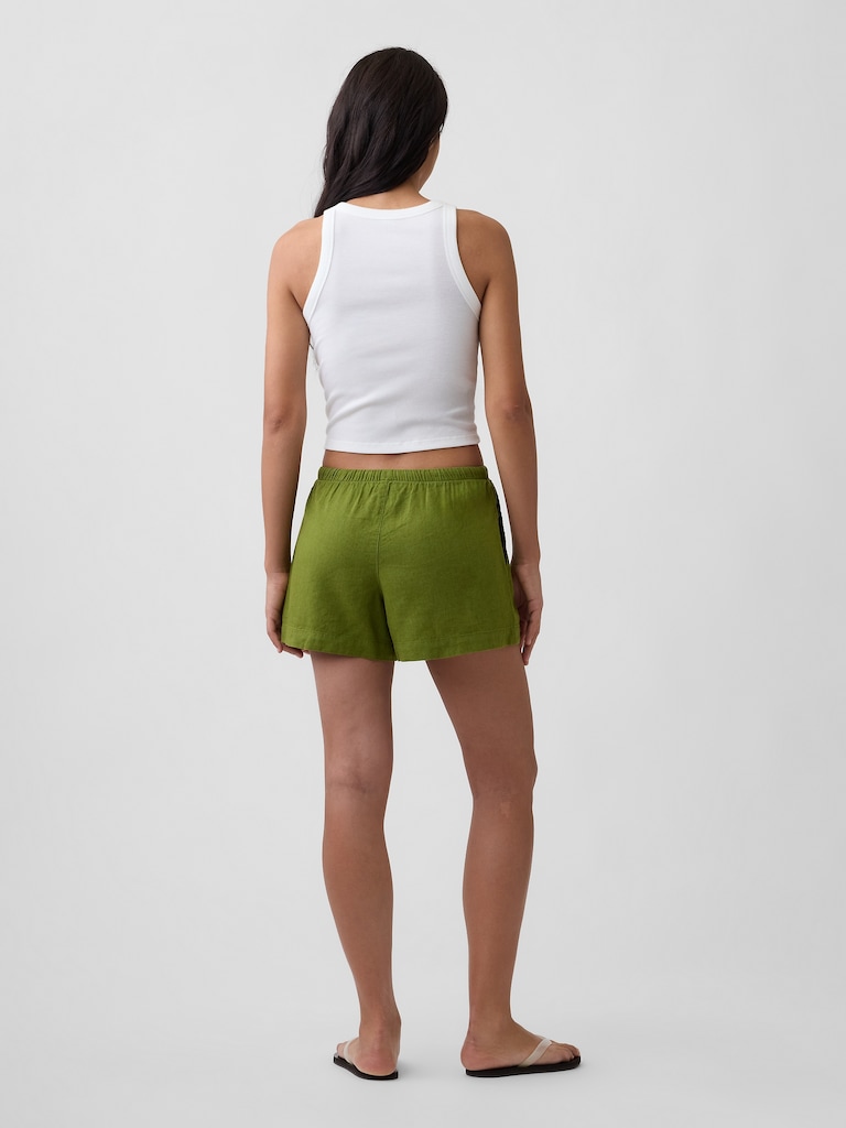 4" Pull-On Linen-Blend Shorts