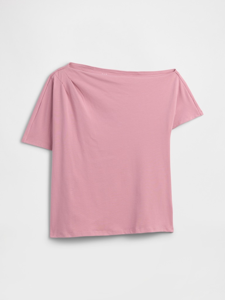 Stretch Jersey One-Shoulder Top