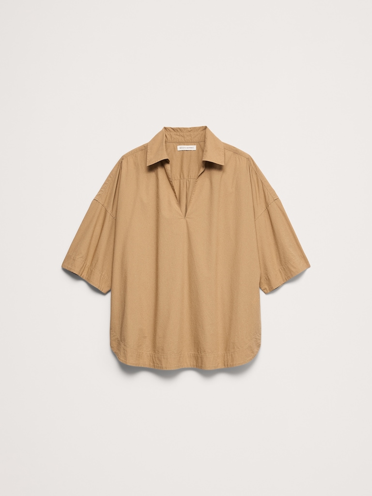 Cotton Poplin Popover Tunic