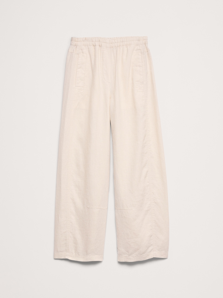 Mid-Rise Relaxed Painter Pull-On Pant in Linen