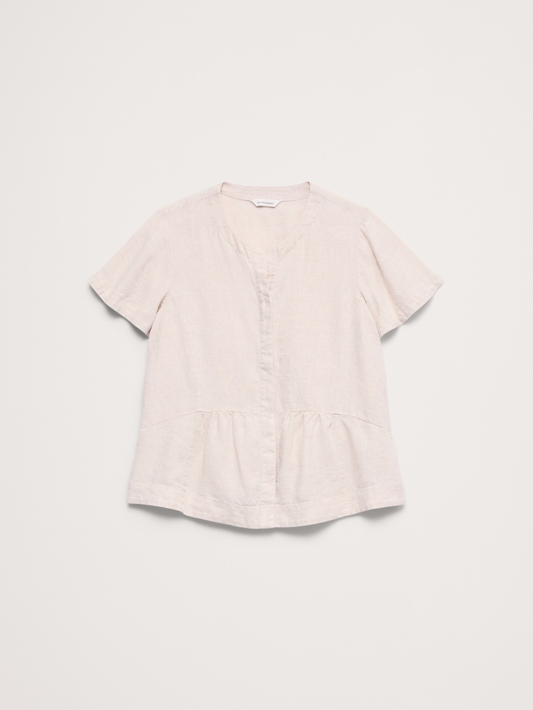 Linen Flutter-Sleeve Top