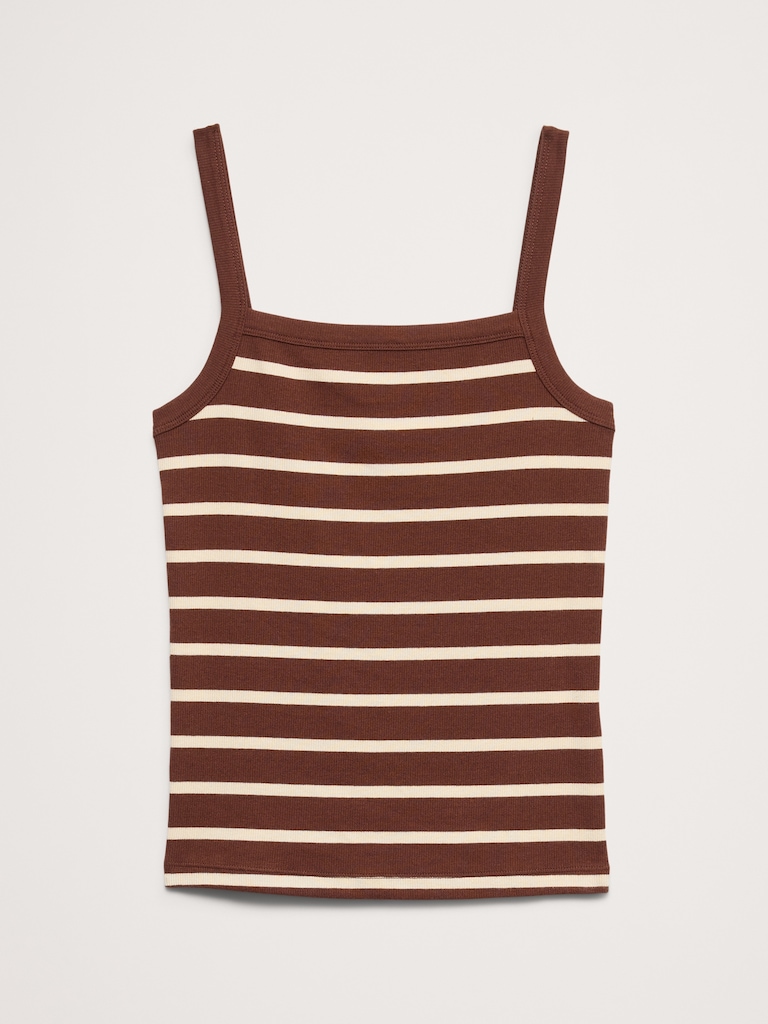 Ribbed Square-Neck Tank