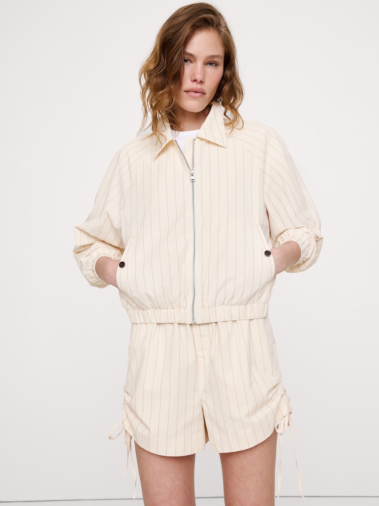 Cotton Poplin Bomber Jacket