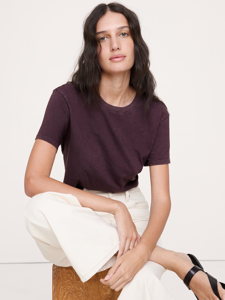 Cotton Slub Crew-Neck T-Shirt