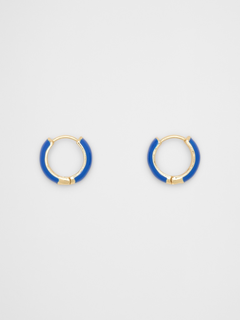 Enamel Huggie Earrings