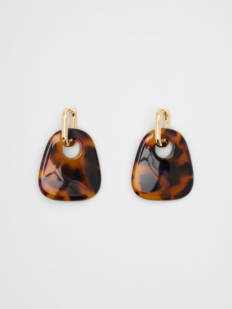 Statement Resin Drop Hoop Earrings