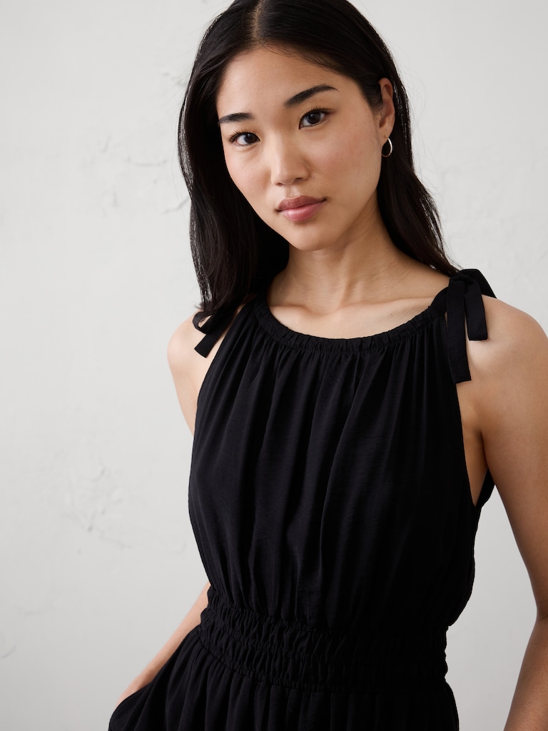 Tied-Shoulder Maxi Dress