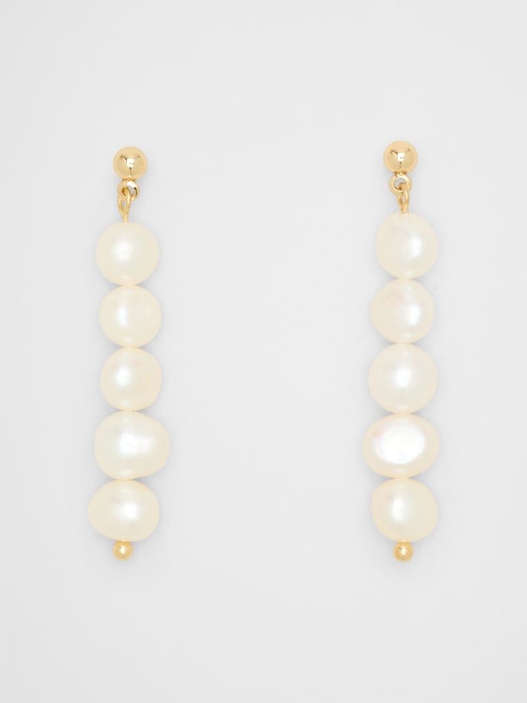 Stacked Pearl Drop Earrings