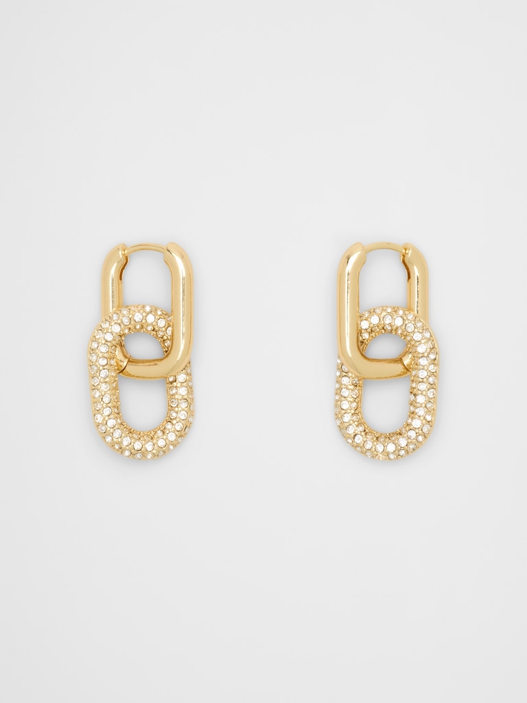 Pave Double Link Earrings