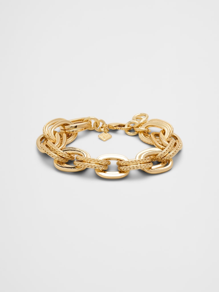 Textured Statement Chain Link Bracelet