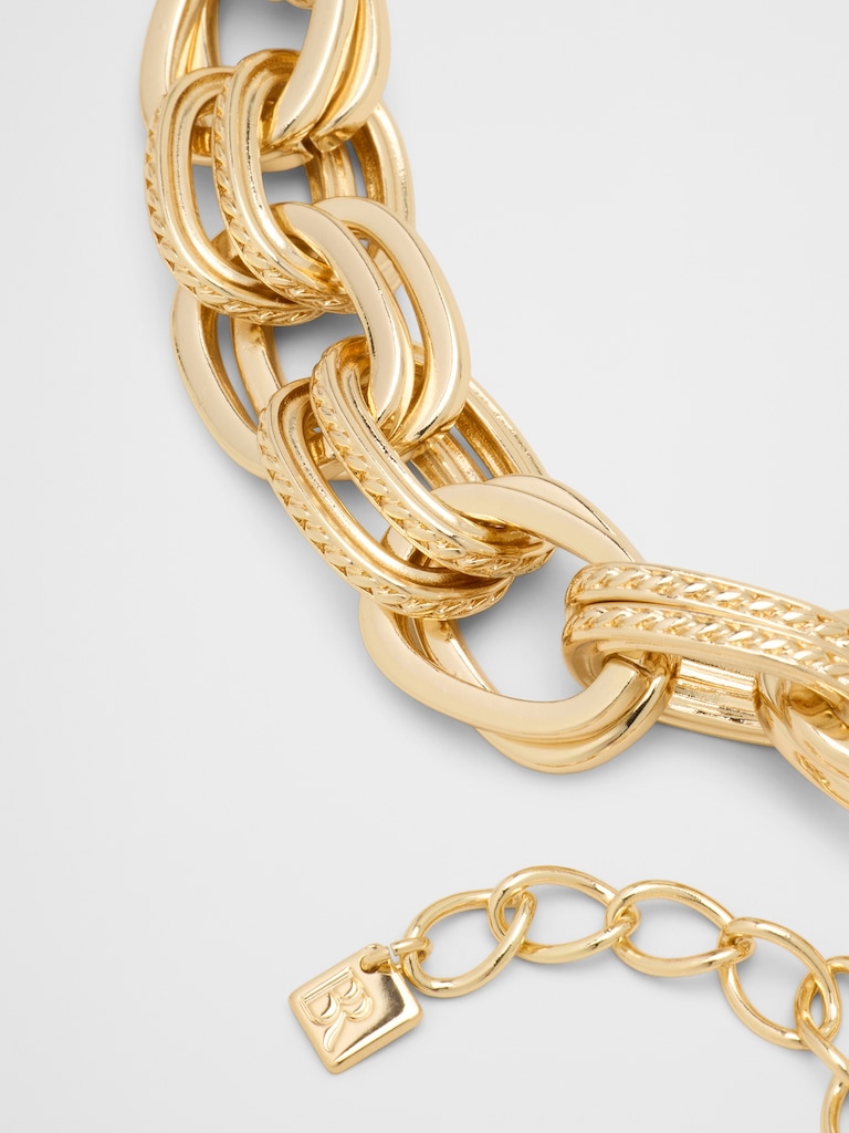 Textured Statement Chain Link Necklace