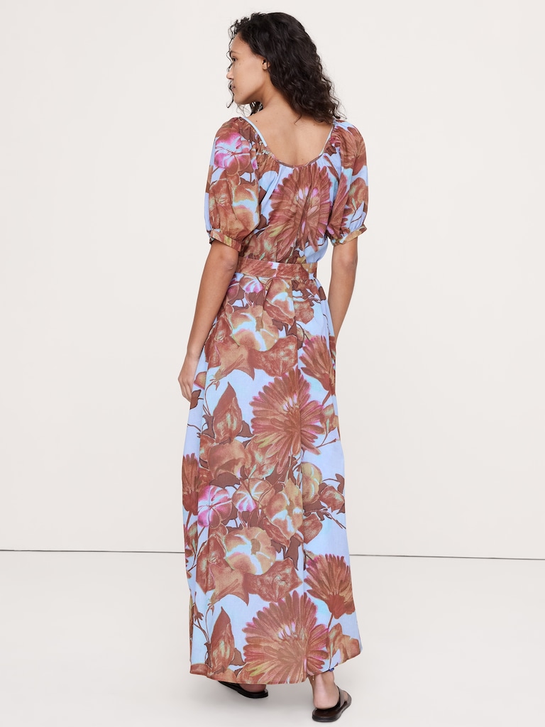 Lightweight Cotton Scoop-Neck Maxi Dress
