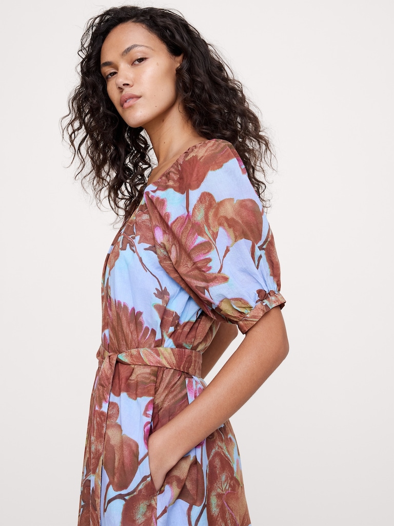 Lightweight Cotton Scoop-Neck Maxi Dress