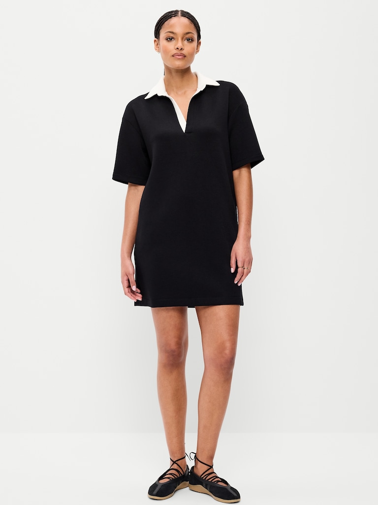 Bounce Fleece Short-Sleeve Polo Dress