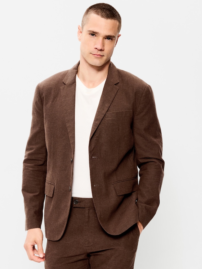 Relaxed Unlined Linen-Blend Blazer
