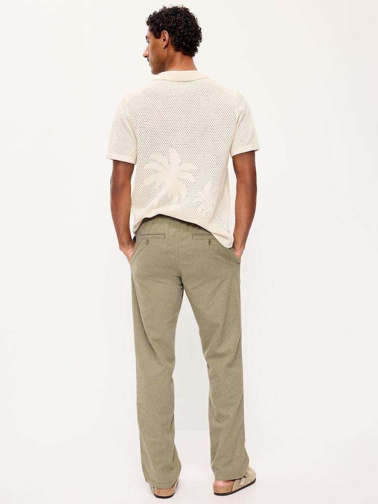 90's Straight-Fit Linen-Blend Pants
