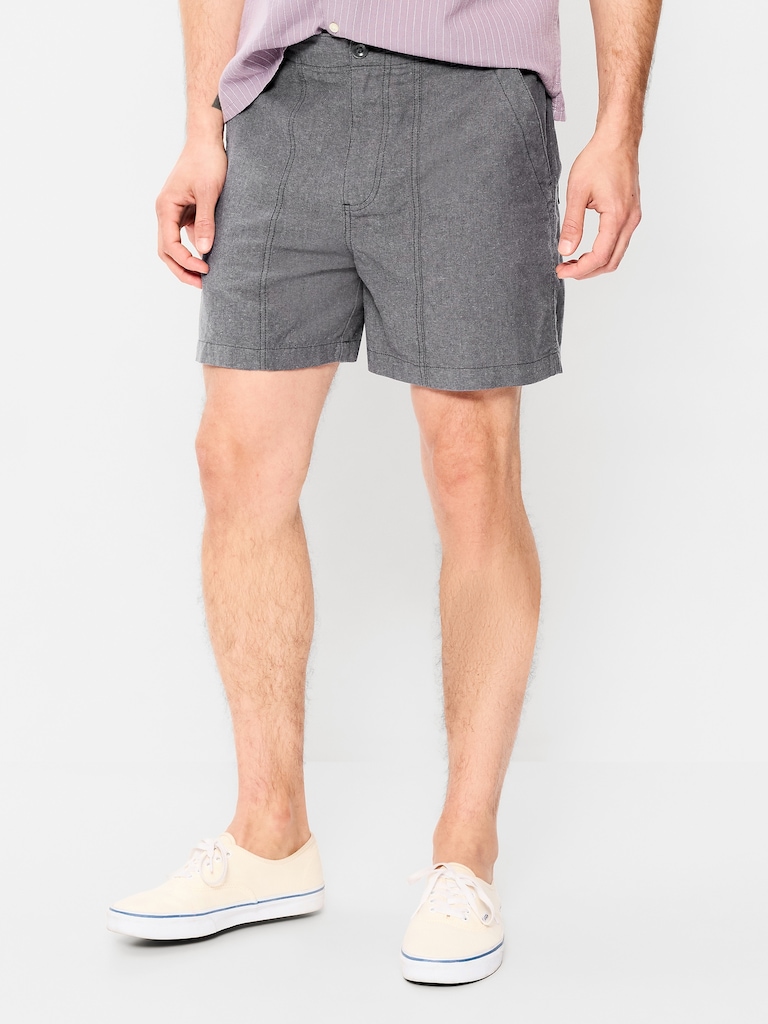 90's Loose Linen-Blend Shorts -- 5-inch inseam