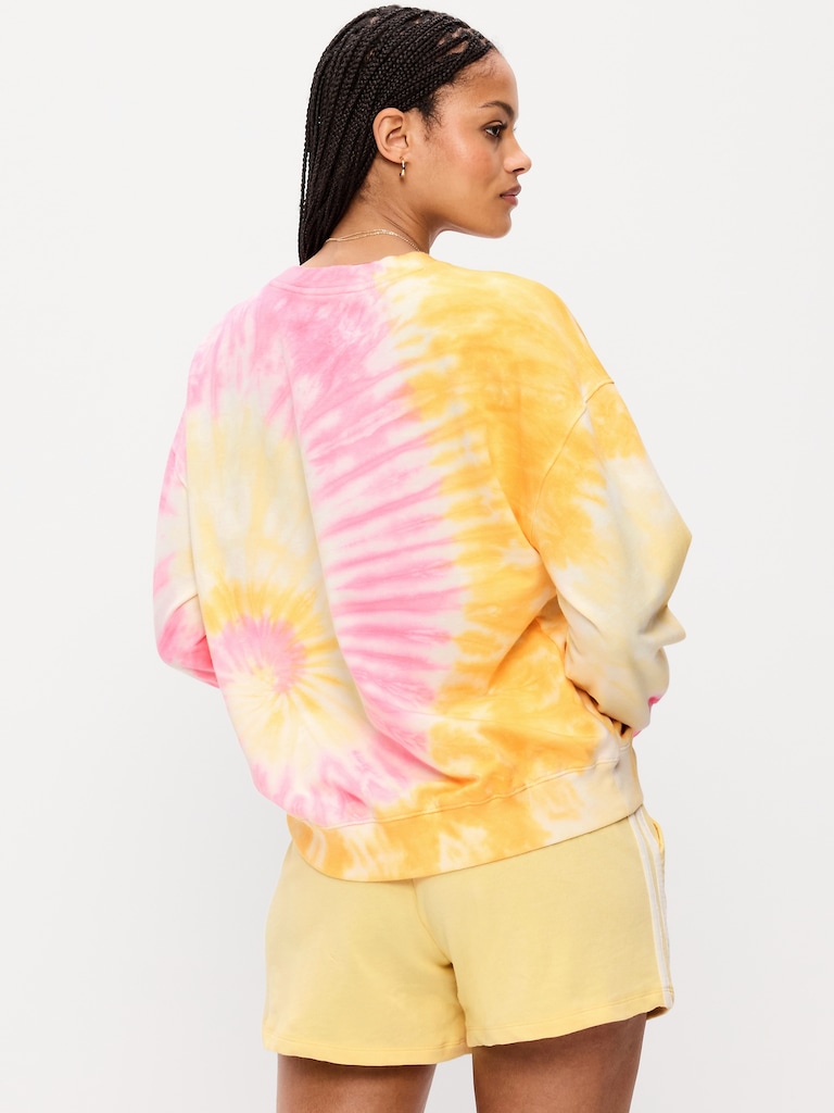 Chandail en coton ouaté ras du cou surdimensionné