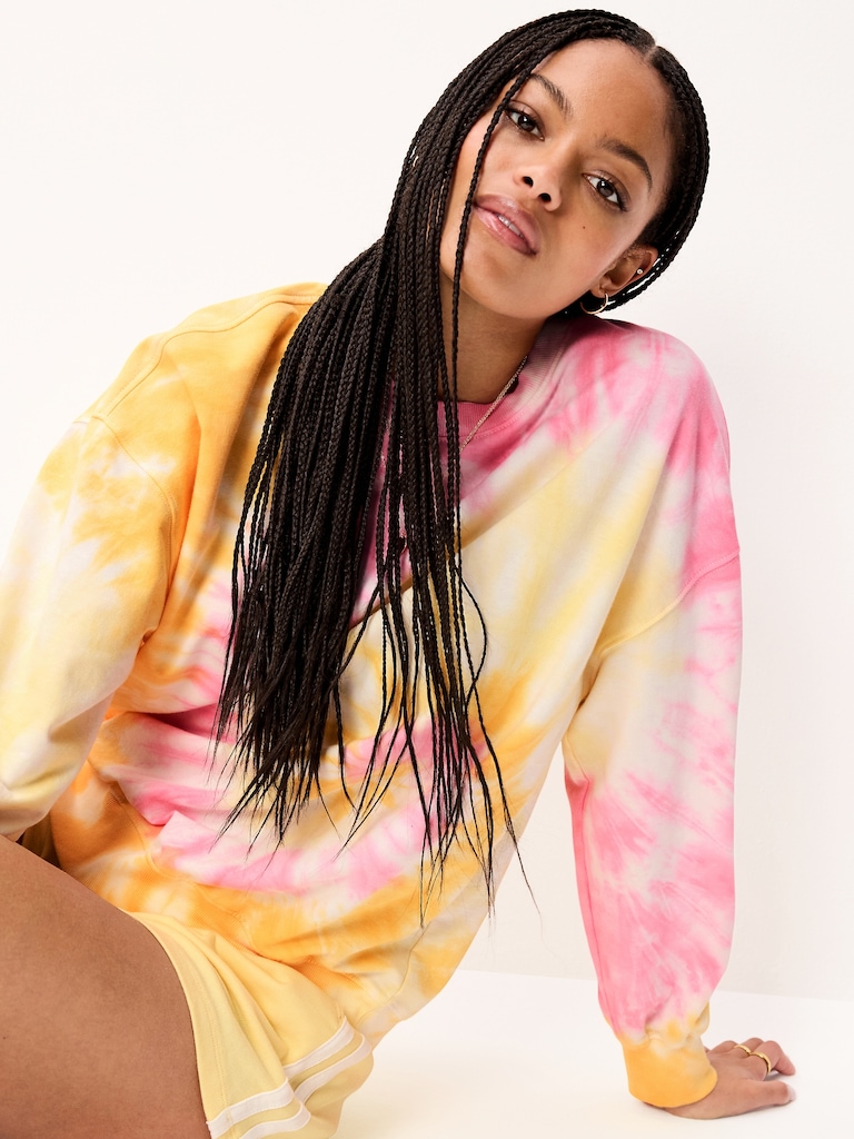 Chandail en coton ouaté ras du cou surdimensionné