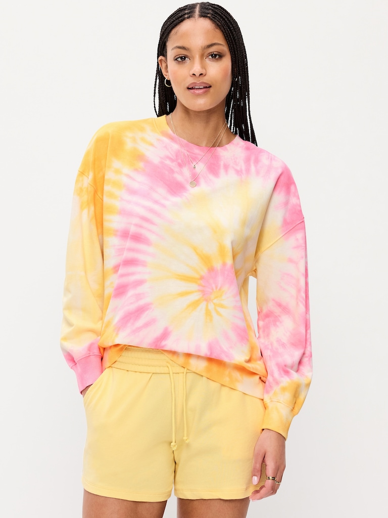 Chandail en coton ouaté ras du cou surdimensionné