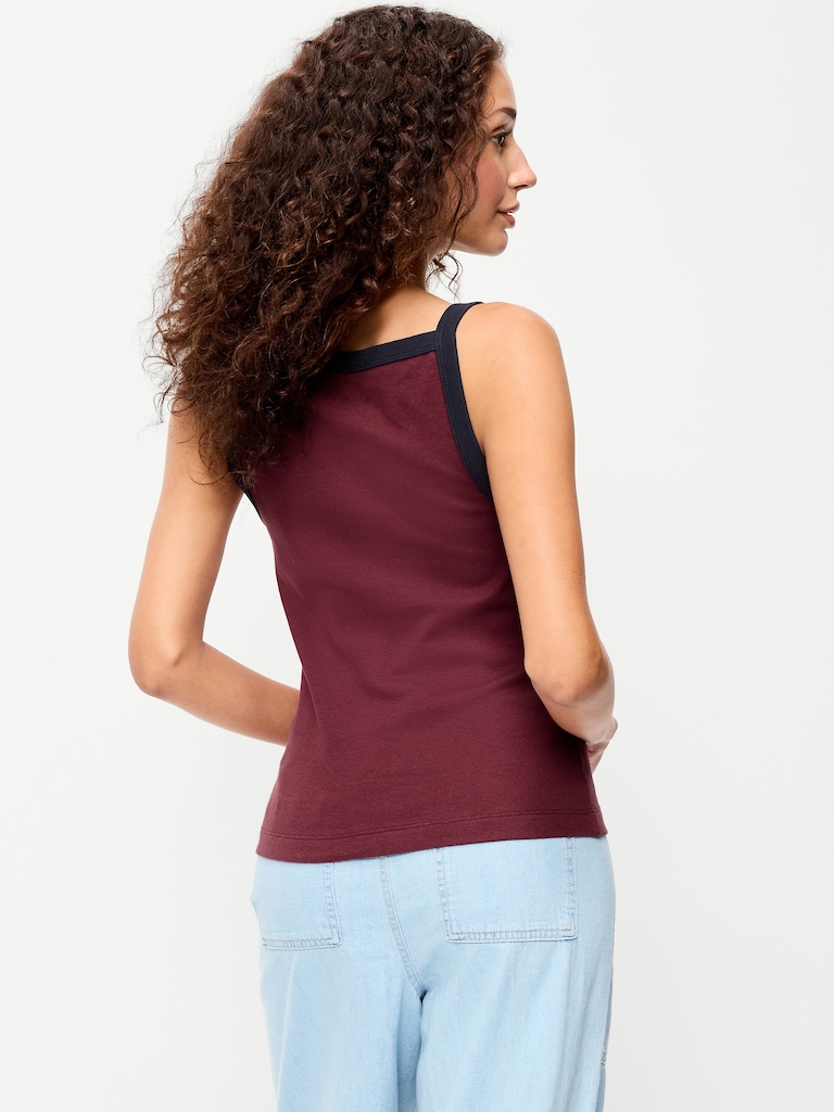 Snug Apron-Neck Tank Top
